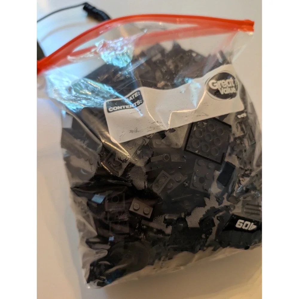 LEGO Bulk Bricks Pieces Unisex 2lbs Black Mixed Lot Creative Building Parts